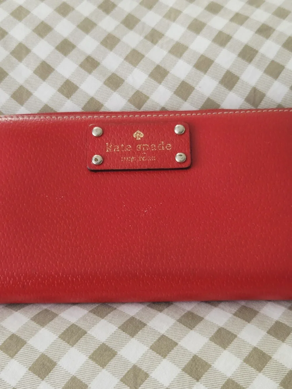 Kate Spade Wellesley Neda Red Pebbled Leather Zip-Around Wallet